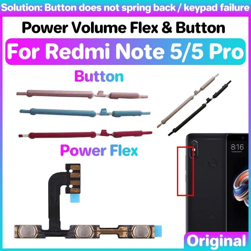 ปุ่มปรับระดับเสียงพลังงาน Flex สําหรับ redmi note 5 pro Switch Power ON OFF Key Mute Volume ปุ่มควบคุมริบบิ้น Flex Cable
