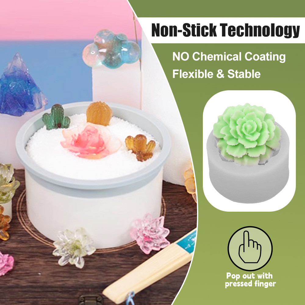 คัลเลน 7 แบบ รูปดอกไม้ สบู่ซิลิโคน แม่พิมพ์ฟองดอง ดอกกุหลาบ ดอกพีโอนี ดอกมะลิ แม่พิมพ์ DIY งานฝีมือจากน้ำตาล ดินโพลิเมอร์ การปั้นแป้ง - รูปที่ 5