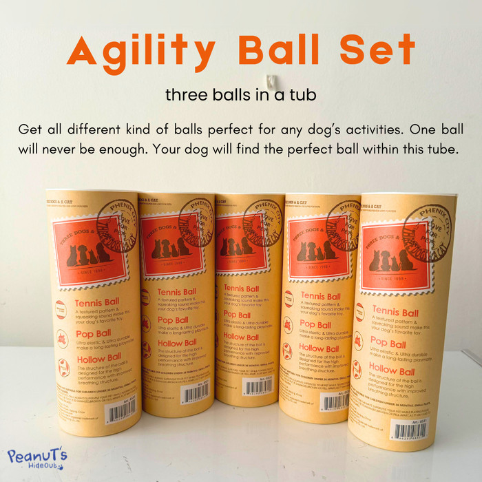 Agility ball set - 3 balls  Dog Ball (bola anjing / mainan anjing /. dog ball)