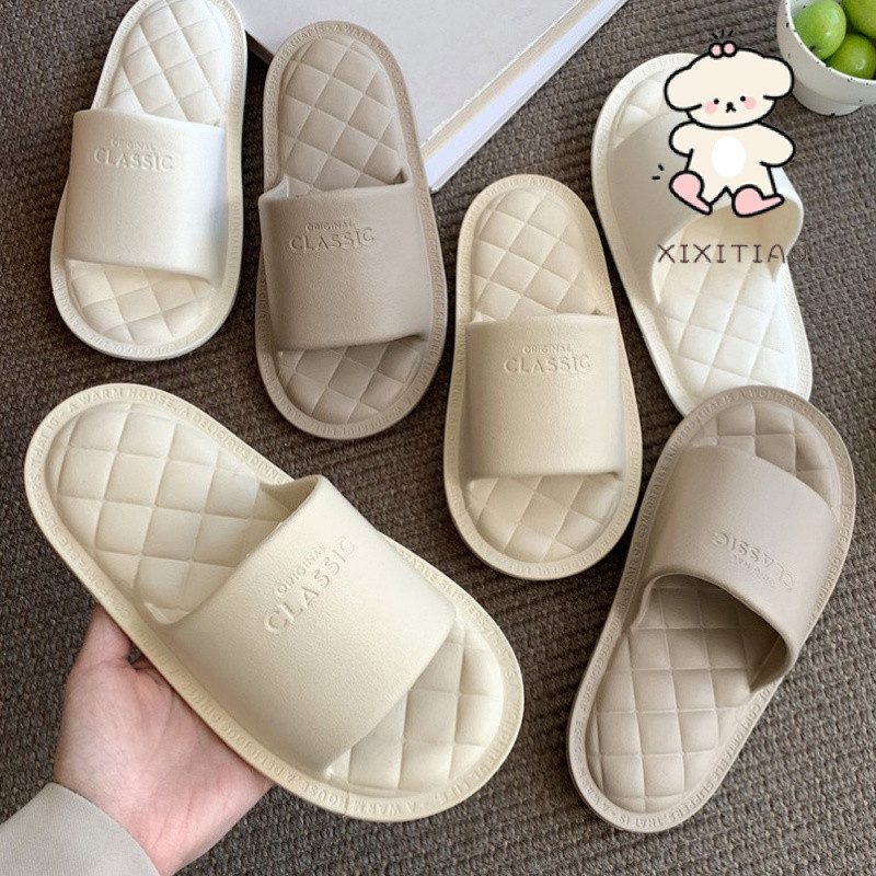 Xitiao รองเท้าแตะรองเท้าแตะ EVA ในร่มบ้าน Anti-Slip Soft Sole เพชรรองเท้าแตะผู้ชายผู้หญิงฤดูร้อนสไตล์ All-Match Coup