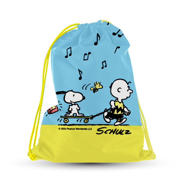 Bundanjai (กระเป๋าเชือกรูด) PN1-กระเป๋าเป้เชือกรูด : PEANUTS-1E Drawstring Backpack (PN1E-DTB-LBL-YE34) W34xH43 cm.