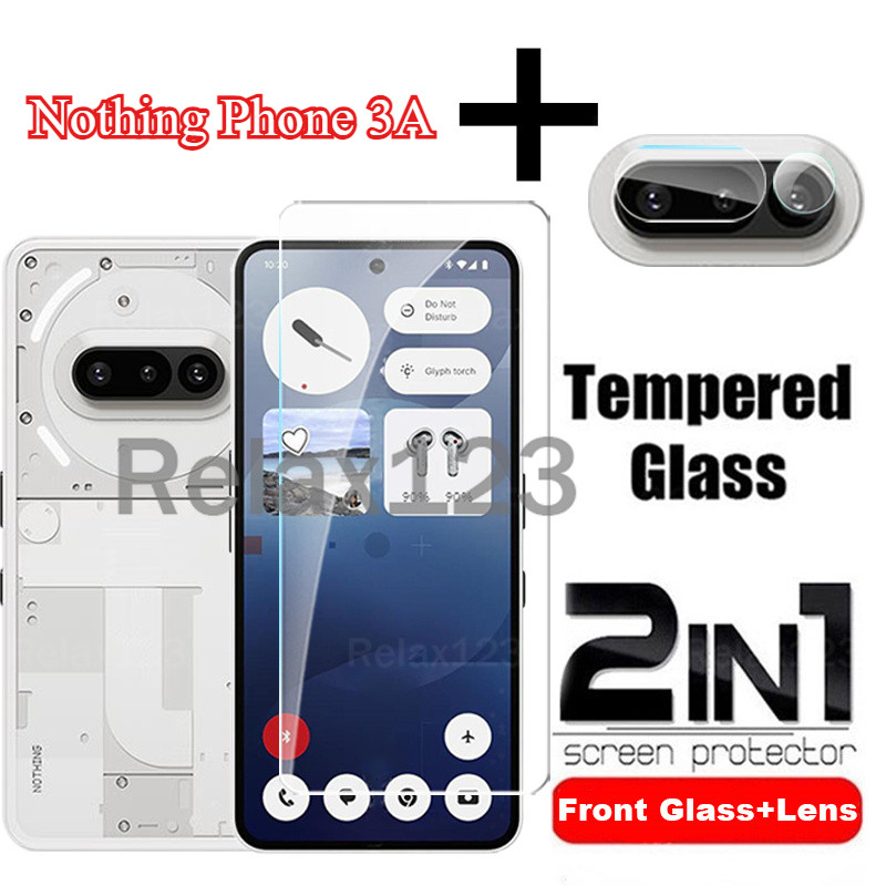 2in1 สําหรับ Nothing Phone 3A 5G Full Screen Protector กระจกนิรภัยสําหรับ Nothing Phone (3A) NothingPhone 3A 5G 2025 ปลอกฟิล์มนิรภัย HD Clear Film Protector ฟิล์มเลนส์