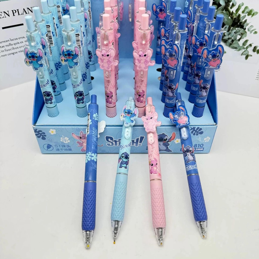 สุ่ม1ชิ้นดิสนีย์ตะเข็บการ์ตูนเป็นกลางปากกาตะเข็บดาวสีดําปากกาน้ํากดแอ็คชั่นเป็นกลางปากกานักเรียนอุปกรณ์เครื่องเขียนของเล่นเด็ก