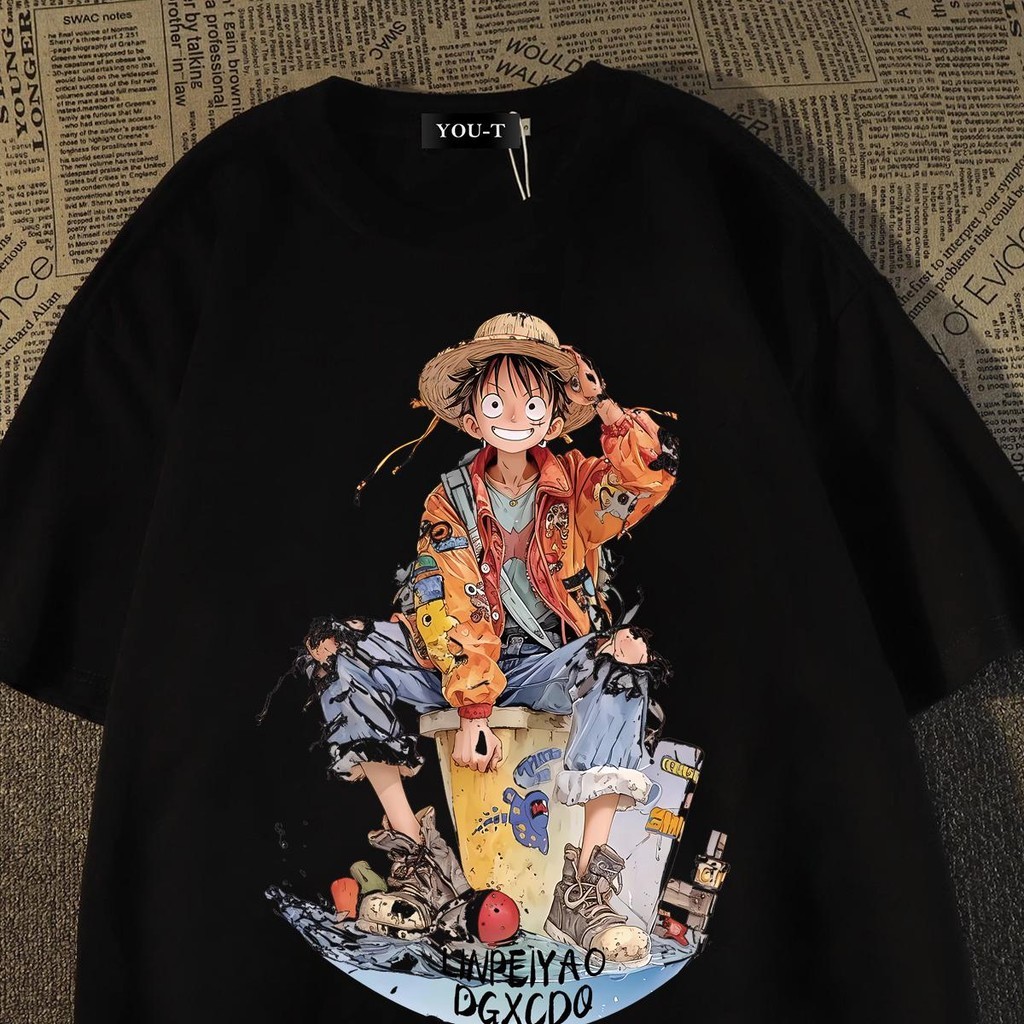 Basi💥เสื้อยืดผู้ชาย เสื้อยืด oversize One Piece Anime T-shirt เสื้อสตรีท เสื้อยืดคอกลม เกรดพรีเมียม เสื้อคอตตอน100%