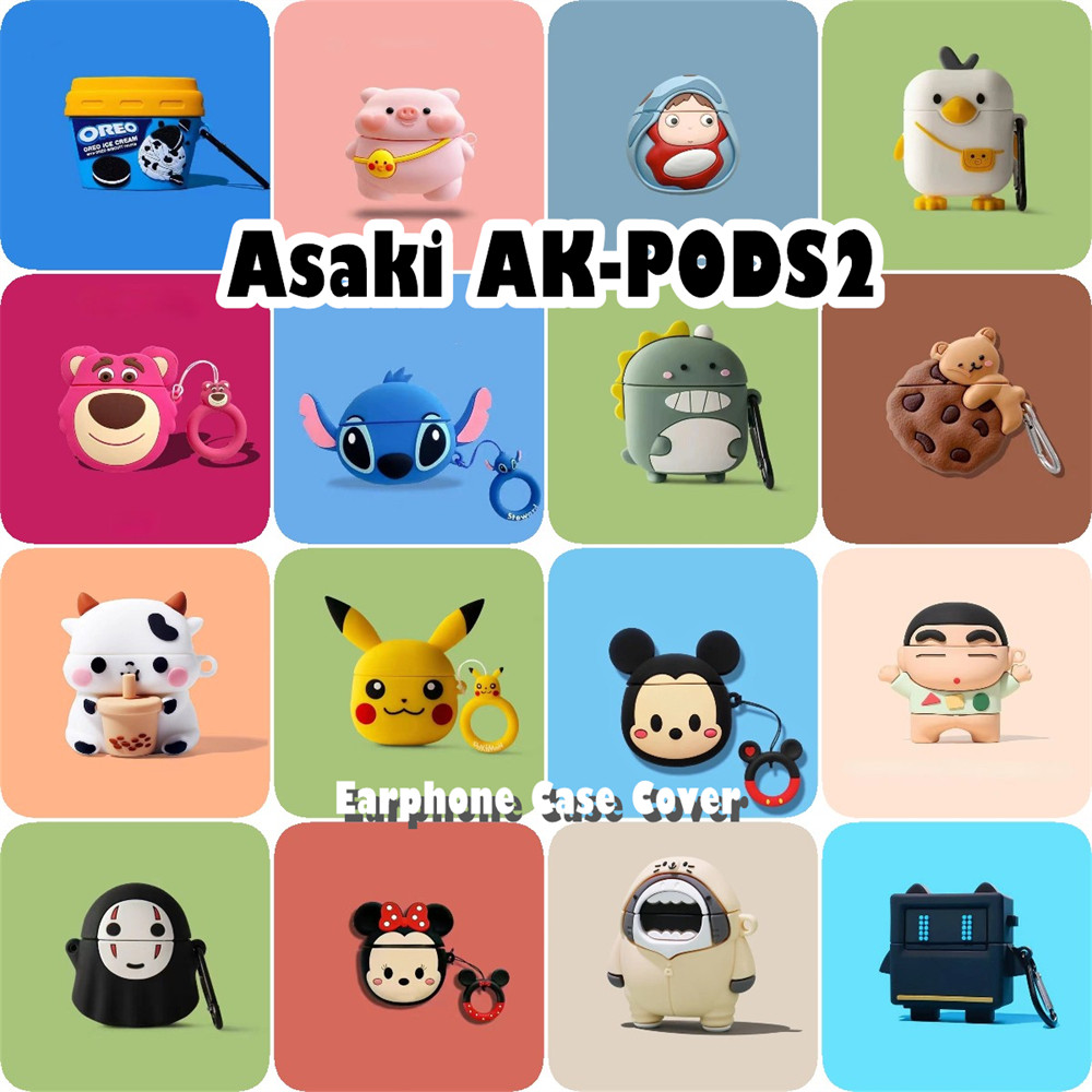 READY STOCK!นําไปใช้กับ Asaki AK-PODS2 เคส Case เคสหูฟัง การ์ตูนง่าย ซิลิโคนนุ่ม เคส เคสหูฟัง