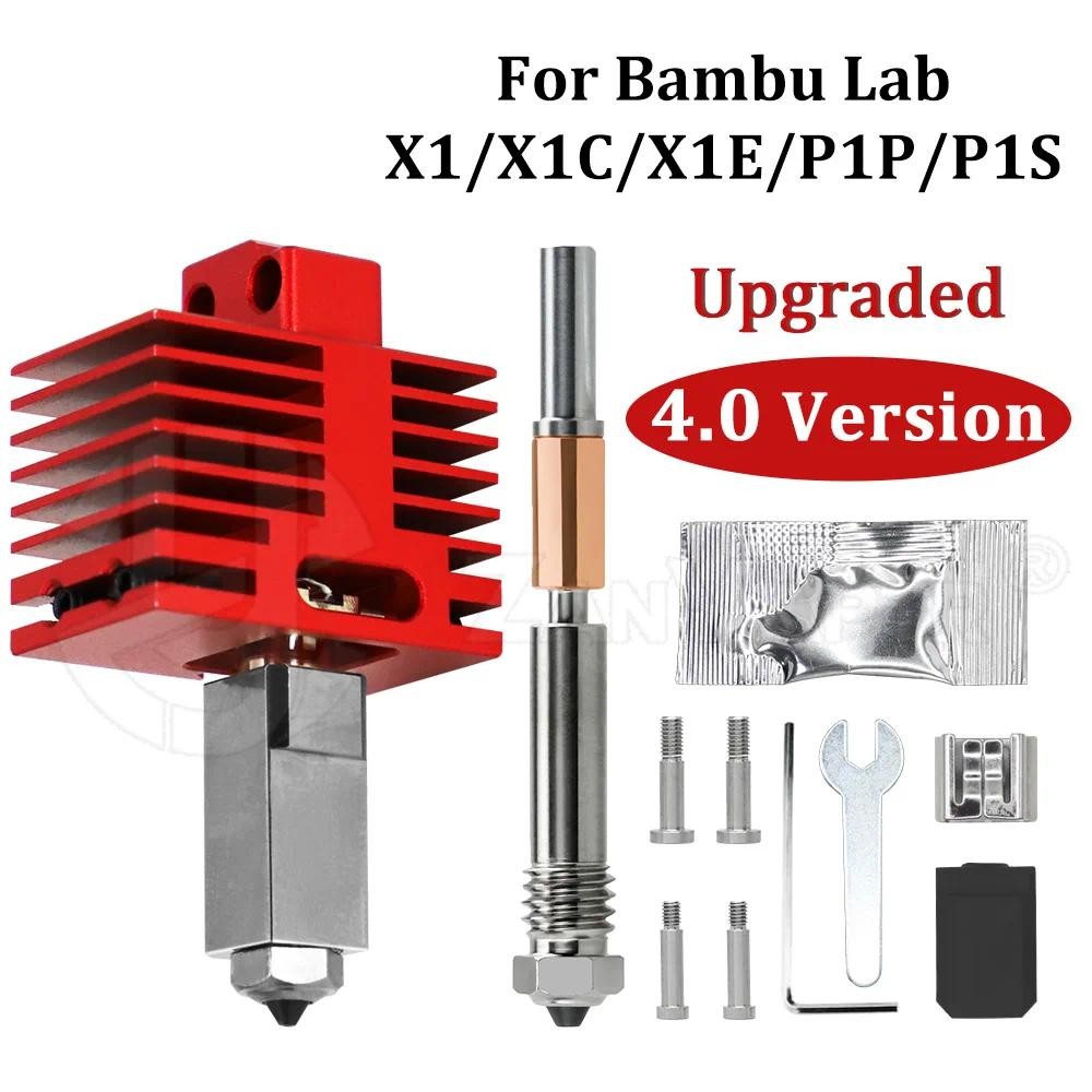 V4.0 ใหม่ Hotend สําหรับ Babambu Lab P1P X1C P1S X1 X1E อัพเกรด Hot end พิมพ์หัวคอเทอร์มิสเตอร์ 3D ก