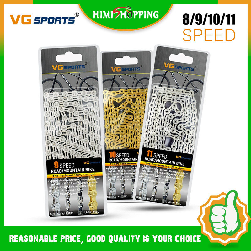 READY Stockvg Sport Bicycle Chain ครึ่งกลวง 6-11 Speed Silver Gold Rainbow MTB Mountain Road Bike Chains ชิ้นส่วนจักรยาน