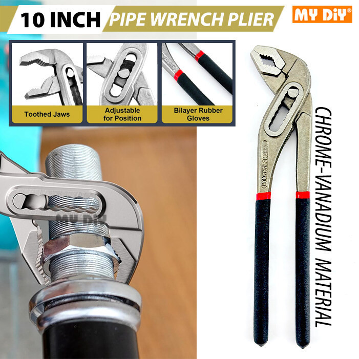 !! 10INCH XINBAO ปั๊มน้ํา PLIER CHROME VANADIUM PIPE WRENCH PLIER PLBER PLIER 10 นิ้ว ADJUSTABLE SPA