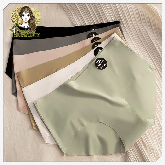 ice silk กางเกงชั้นไร้ขอบ ในสตรี  สีใหม่ การออกแบบใหม่ อัปเกรดคุณภาพ Slim ผ้าไหมหม่อน ป้องกันแบคทีเรีย