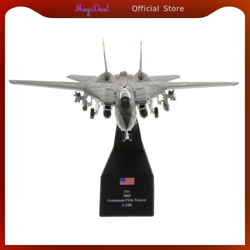 Magideal 1:100 Scale F-14 Fighter Plane Model Diecast Plane Model with Stand Helicopter Kit Fighter 