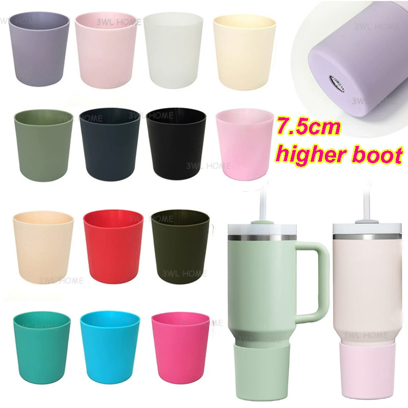 Higher Silicone Boot ใช้งานร่วมกับ Stanle y Quencher H2.0 40oz 30oz 20oz & IceFlow Flip 30oz 20oz, 7.5cm ป้องกันซิลิโคน Boot forTumble Anti-Slip Tumbler ฝาครอบด้านล่าง