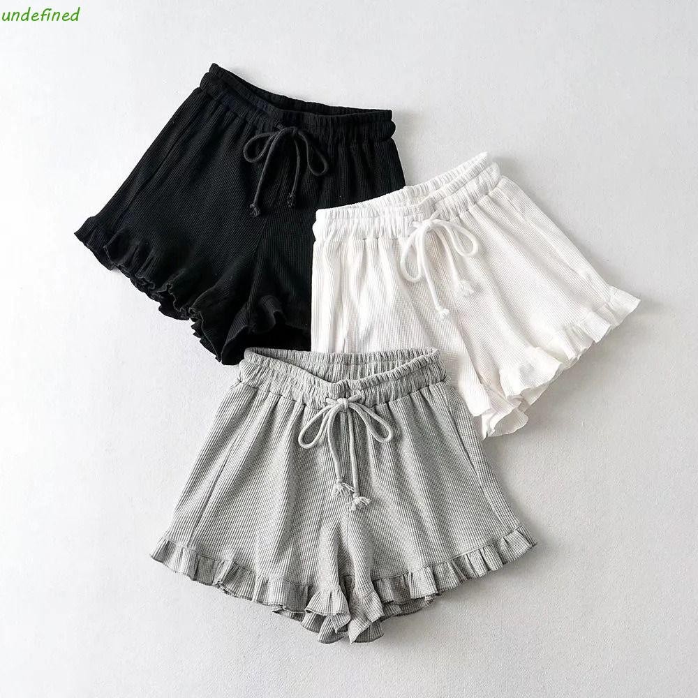 Jarrediw กางเกงขาสั้นผู้หญิง, Lace Up เอวสูงกางเกงขาสั้นเร้าใจหวาน,สไตล์ Ins เรียบง่ายหลวมขนาดใหญ่กางเกงขาสั้นขากว้างกีฬา
