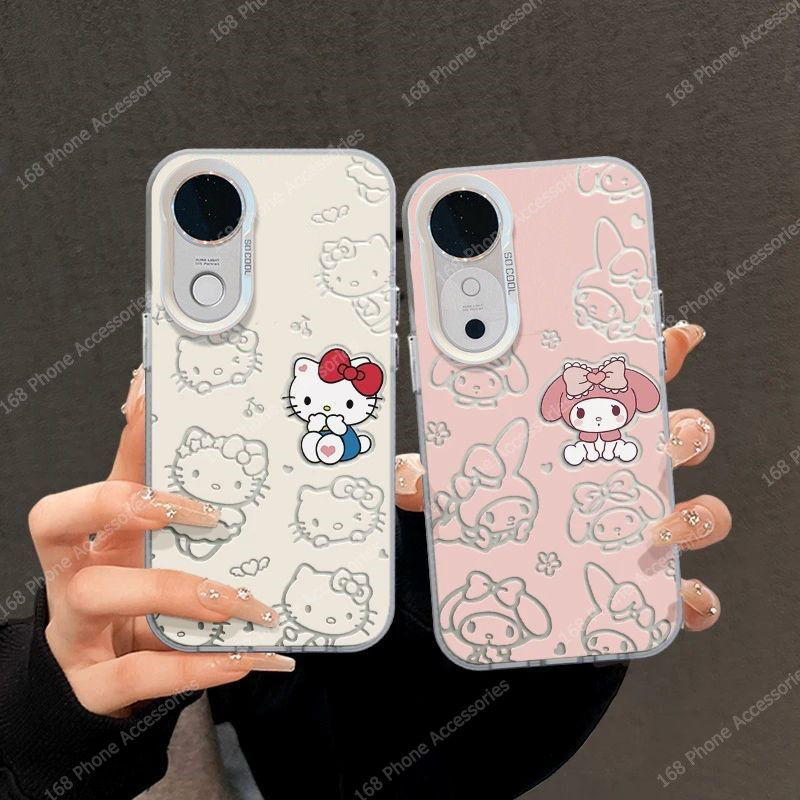 เคส Vivo V60 V70 V50 V40 เคส Vivo V40 Pro น่ารักคิตตี้การ์ตูนแมว Melody ทำนองคิตตี้เมโลดี้กันกระแทกพร้อมเลนส์กล้องป้องกันด้านขอบนุ่มสําหรับเด็กผู้หญิงนักเรียนสุภาพสตรี