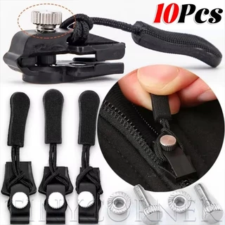 10ชิ้นสากลซิปทันที-3ขนาดเปลี่ยนซิปสไลด์ดึงล็อค-สําหรับลง,แจ็คเก็ต,ชุด,กระเป๋าเดินทาง-กู้ภัยสกรูซิปหัว-ถอดชุดซ่อมซิป
