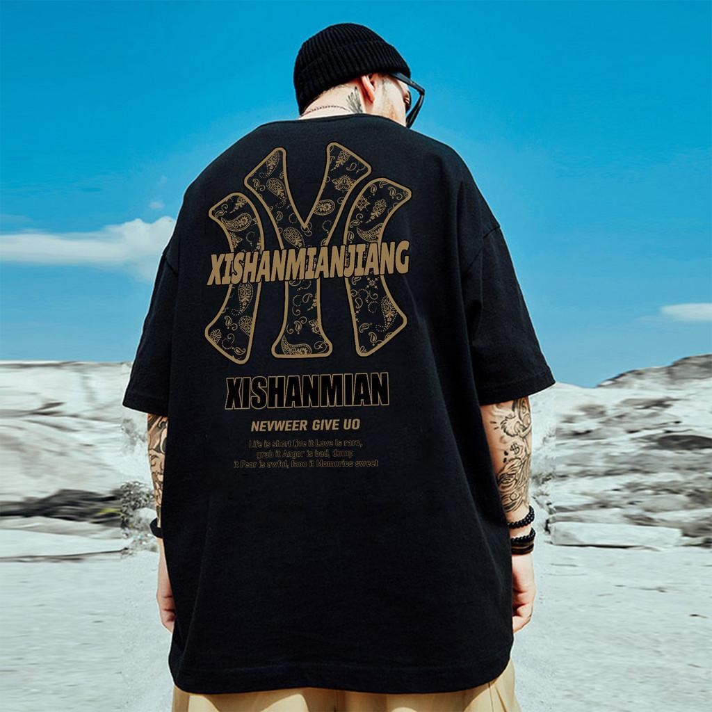 Basi  เสื้อผู้ชาย เสื้อยืด oversize เสื้อสตรีท เสื้อคอกลม เกรดพรีเมียม เสื้อคอตตอน100% ไม่หดตัว ใส่สบาย ลาย“XISHANMIAN”