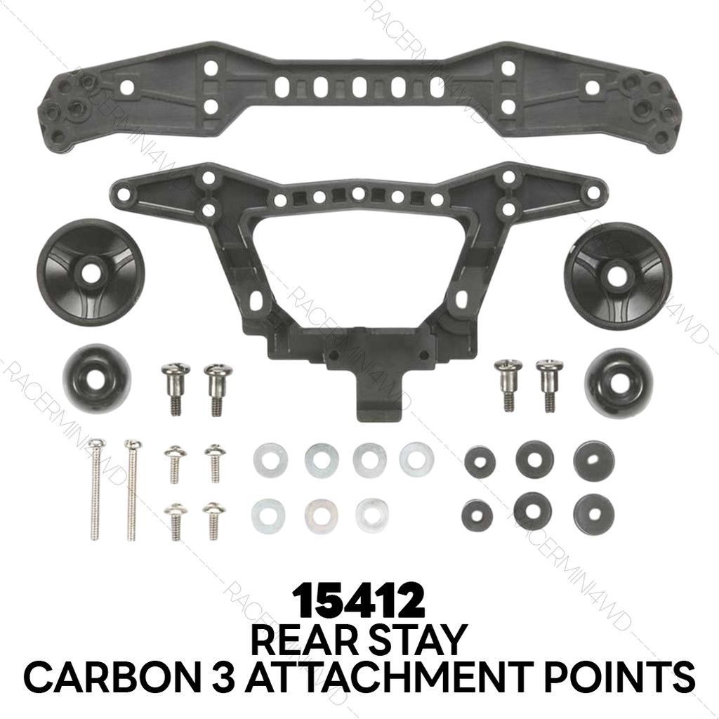 TAMIYA Carbon Reinforced Rear Double Roller Stay (3 Attachment Points) 15412