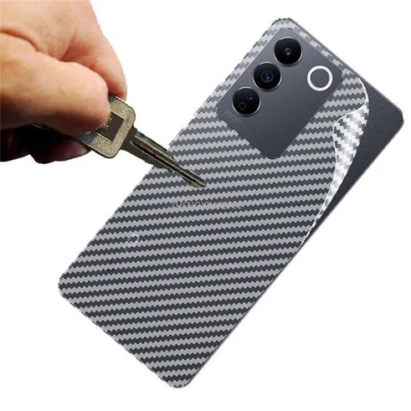 ฟิล์มกันรอยหลัง VIVO V27 5G V27PRO 5G ตรงรุ่น ฟิล์มหลัง เคฟล่า ฟิล์มหลังลายเคฟล่า ฟิล์มเคฟล่า ฟิล์มก