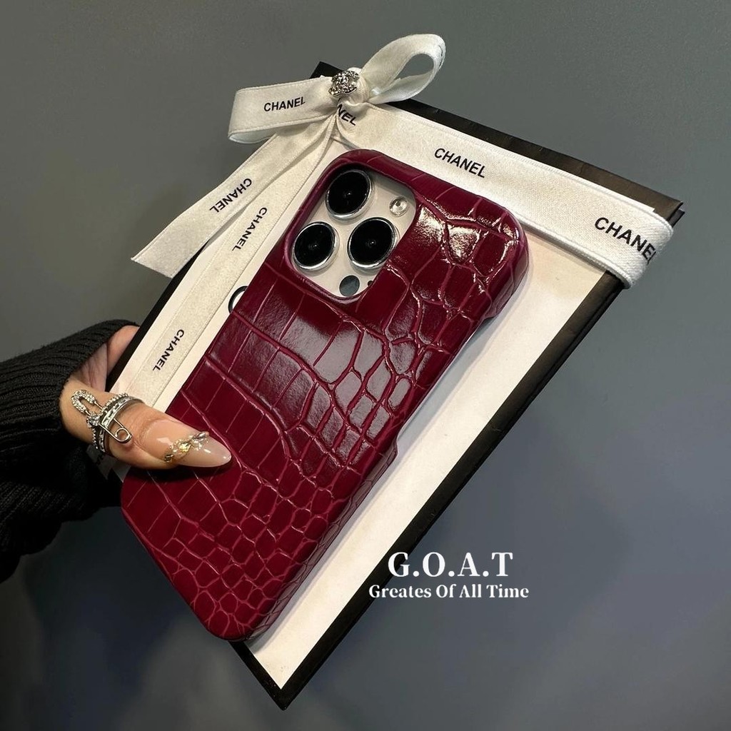 Goat สีทึบ minimalist จระเข้ patte ปลอกสําหรับ iphone 17 pro max iphone 17 16 11 16 15 14 13 12 Pro max iPhone xr xs max x 8 7 plus se 2020 กรณีป้องกัน anti-drop ฝาหลังกรณี