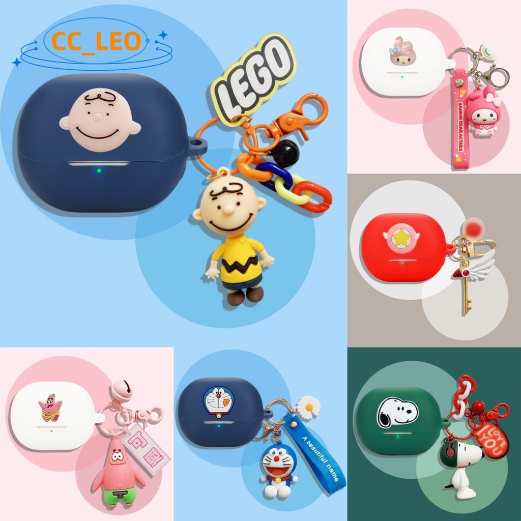 for SoundPeats Air5 Pro+ Case Cartoon Keychain Pendant SoundPeats Air5 Pro Silicone Soft Case Protec