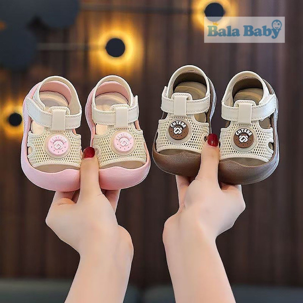 รองเท้าแตะหัวกลม  รองเท้าหัดเดินเด็ก รองเท้าแฟชั่นเด็กเล็ก พื้นกันลื่น ระบายอากาศ เหมาะสำหรับ1-2ปี DDX42