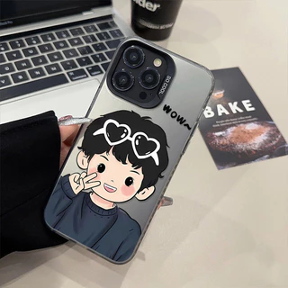 คู่รักแว่นกันแดดเด็กชายผู้หญิงเข้ากันได้เคสไอโฟน 13 11 17 16 7Plus 15 12 14 Pro Max XR X XS Max 16 7 14 8 Plus เคส