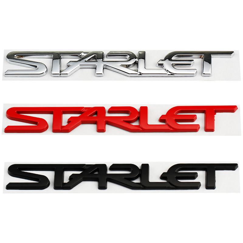 Toyotaใหม่ 3D Metal STARLET โลโก้ด้านหลังสติกเกอร์สัญลักษณ์ดัดแปลงสําหรับ Toyota