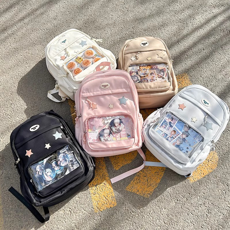 น่ารัก อิตะ กระเป๋าเป้สะพายหลังใส DIY อิน มีสไตล์ ความจุขนาดใหญ่ ใส่แล็ปท็อป เหมาะเดินทาง