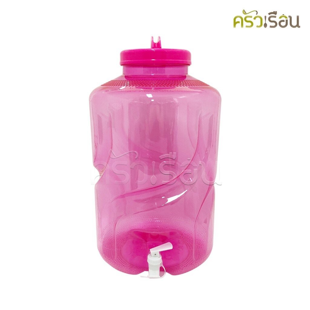 ถังน้ำดื่ม PET เพ็ท ชนิดใส มีหัวก๊อก 18.9 ลิตร เกรด A รุ่นมีก๊อก ชมพู ราคาต่อใบ ถังกดน้ำ ถังน้ำ