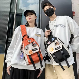 【พร้อมส่ง】Miss Bag Fashion กระเป๋าคาดเอว กระเป๋าสะพายหน้าอก สไตล์เกาหลี มีเข็มกลัด