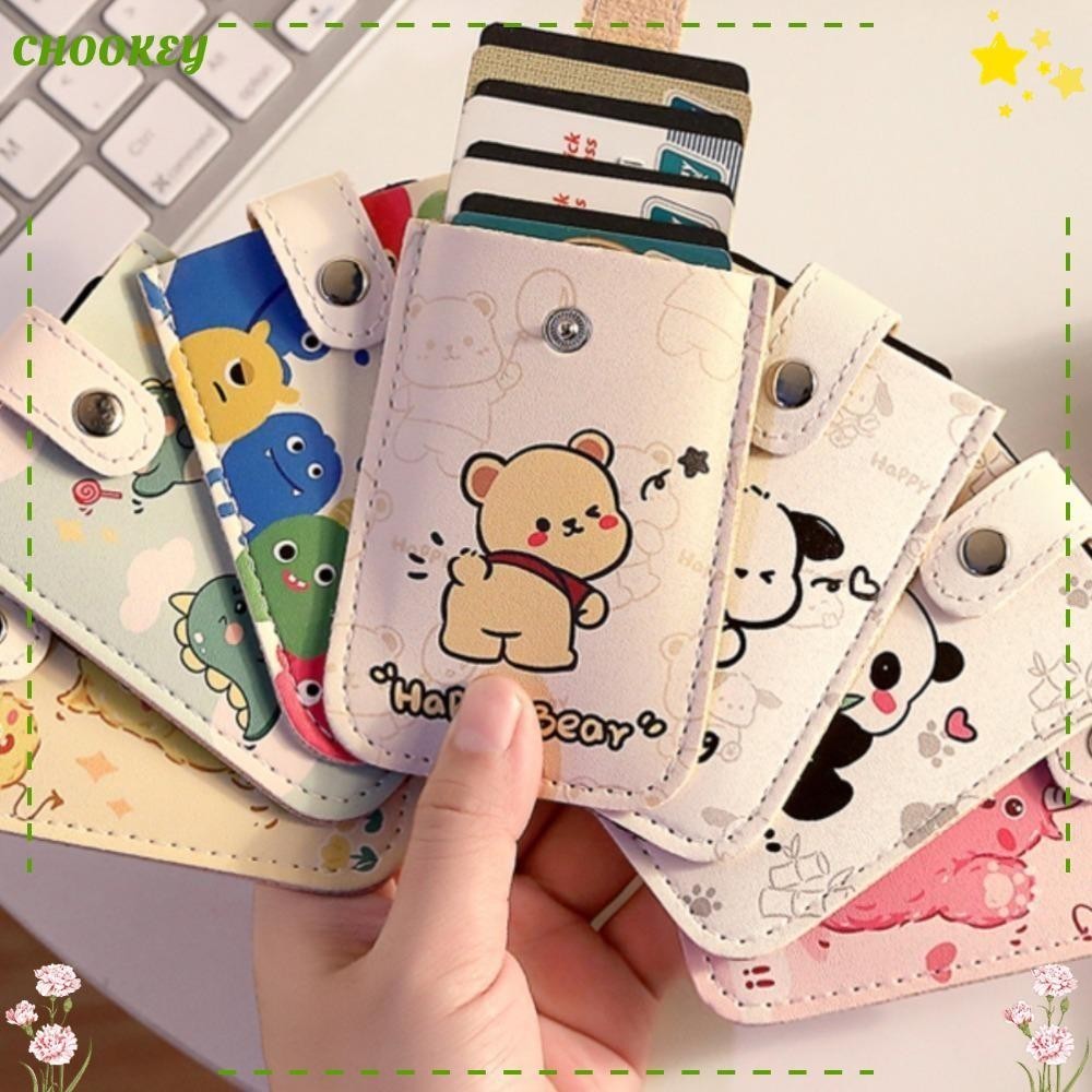 Chookey กระเป๋าสตางค์หนัง PU สำหรับผู้ชายที่สร้างสรรค์ สไตล์ดึงออก ช่องใส่การ์ด 6 ใบ ระบบป้องกัน RFID