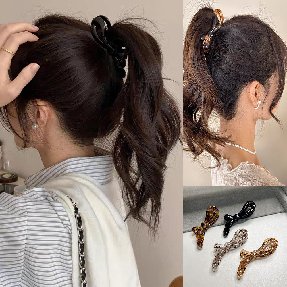 Awaytr ใหม่ กิ๊บติดผมหางม้า โบว์ แนวตั้ง กันลื่น หางม้าสูง กล้วย เครื่องประดับผม สําหรับผู้หญิง