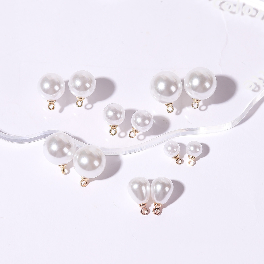 จี้ไข่มุกเทียม ABS แฮนด์เมด diy สําหรับทําเครื่องประดับ ต่างหู สร้อยคอ 50 ชิ้น ต่อแพ็ค