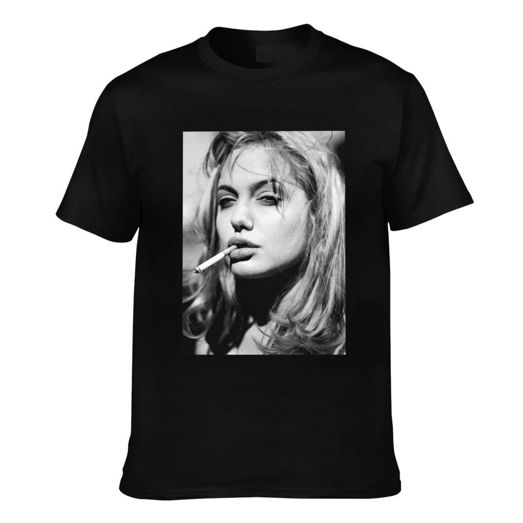 เสื้อยืดบุรุษ Angelina Jolie Brad Pitt แบบสวมใส่สบายและสร้างสรรค์