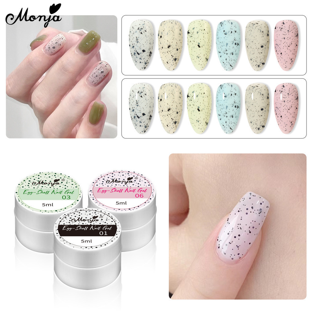 Monja ยาทาเล็บเจล UV LED กึ่งถาวร สําหรับตกแต่งเล็บ 6 สี