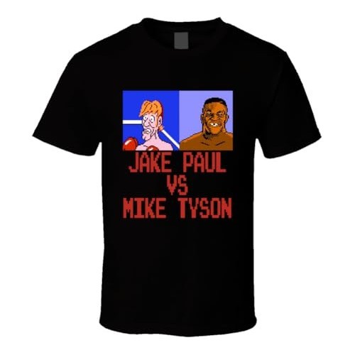 เสื้อยืดผ้าฝ้ายผู้ชาย Jake Paul Vs Mike Tyson Punch Out Game T Shirt 4XL , 5XL , 6XL