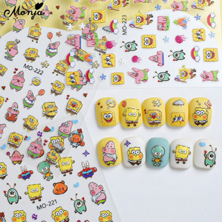 Monja สติกเกอร์ ลายการ์ตูนสพันจ์บ็อบ 3D มีกาวในตัว สําหรับตก…