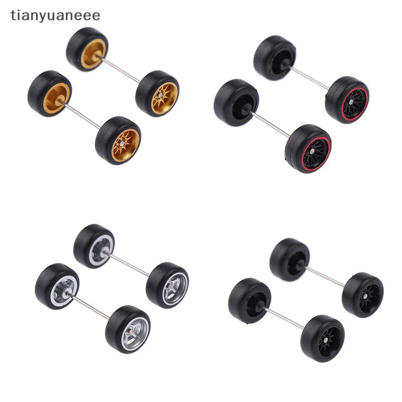Tianyuaneee อะไหล่ล้อรถยนต์ ABS พร้อมยางล้อ สําหรับ Hotwheels Tomica Mini GT 1/64 1 ชุด