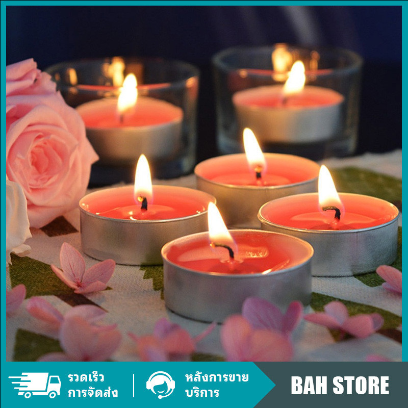 เทียนทีไลท์ Tealight ของแท้ เทียนถ้วย เทียนสปา แพ็ค 50 ก้อน ไร้กลิ่น ไร้ควัน เนื้อเทียนใสจุดหมดถ้วย ไม่มีกลิ่น ไร้ควัน
