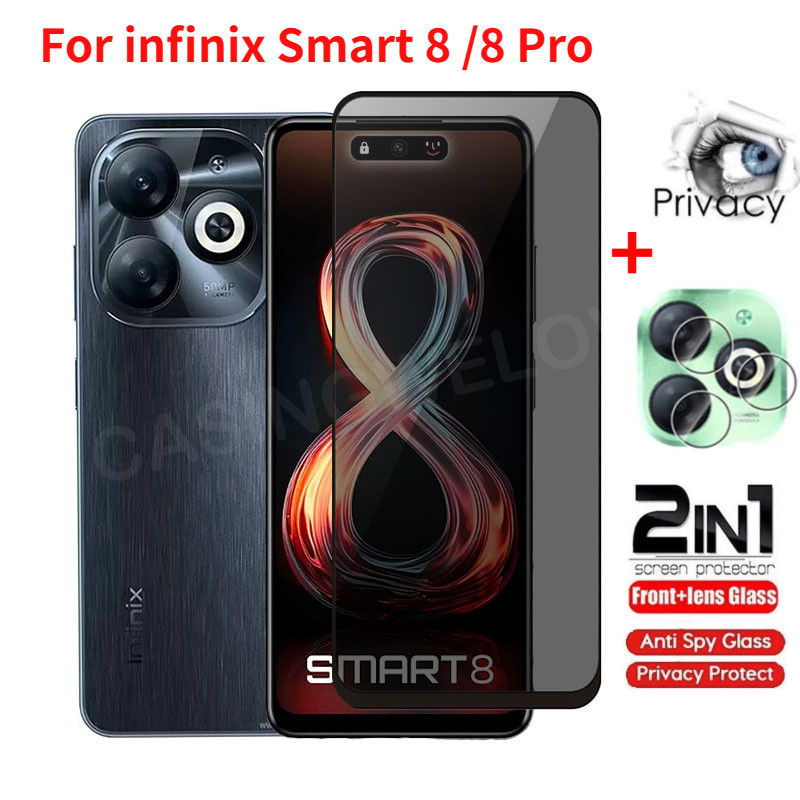 2in1 ฟิล์มกันรอยหน้าจอ กันแอบมอง เป็นส่วนตัว สําหรับ infinix Smart 8Pro 2024 Hot 40 Pro infinix Smart 8 8Pro Smart8 Hot 40 Pro 40i 40Pro Plus + 4G 5