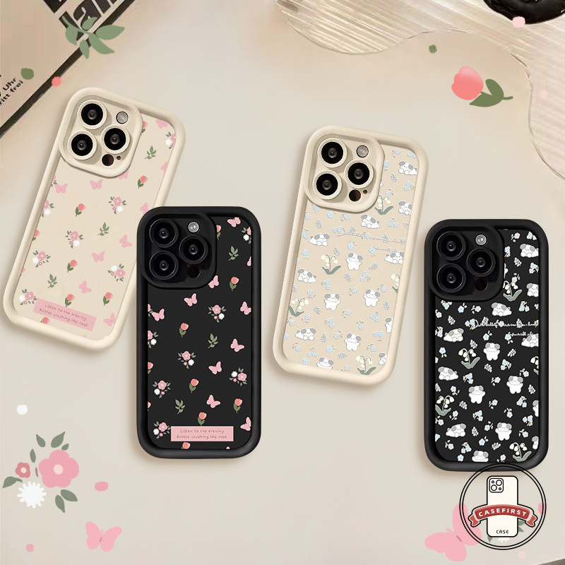 กล่องดอกไม้ผีเสื้อน่ารักสำหรับ OPPO A57 A17 A7 A17K A18 A15 A9 A54 A58 A5 A12 A3s A77 A16 A53 A38 A5s A78 Reno 5F 4