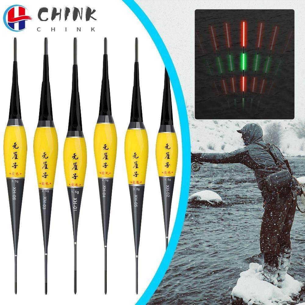 Chink เหยื่อตกปลา ทุ่นลอยน้ํา ไฟ LED เปลี่ยนสี ไฟแสดงสถานะอิเล็กทรอนิกส์ แท่งไฟลอย