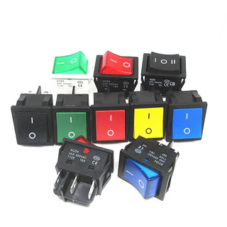 เครื่องเชื่อมไฟฟ้า สวิตช์โยก กระแสไฟสูง 40A KCD4 พร้อมไฟ สี่ขา สีแดง สีเขียว