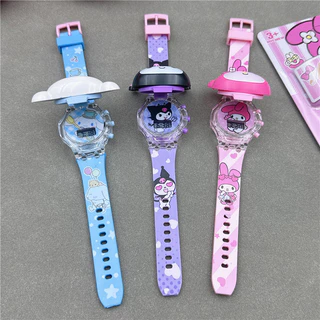 นาฬิกาข้อมืออิเล็กทรอนิกส์ ลายการ์ตูน kuromi melody Cinnamoroll Ultraman แบบเรืองแสง เหมาะกับของขวัญ สําหรับเด็กอนุบาล