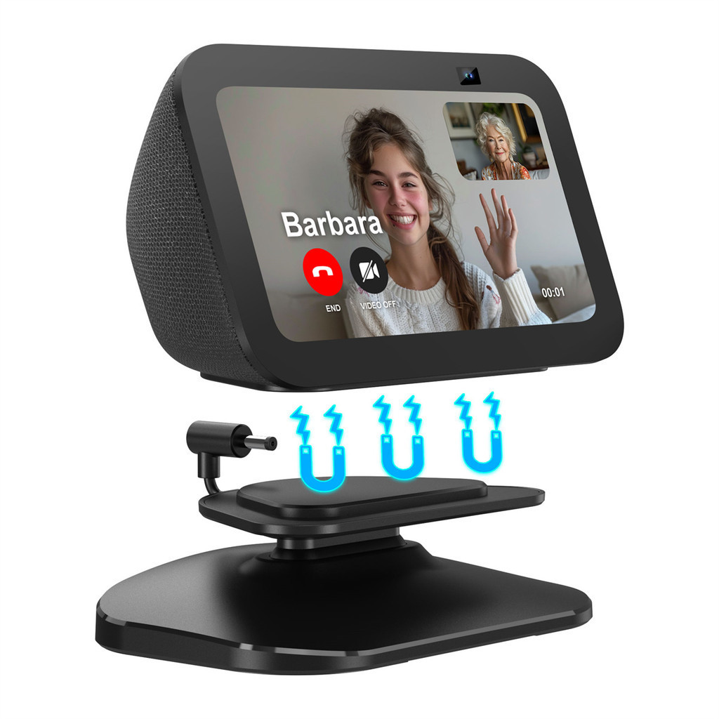 SPORTLINK เข้ากันได้กับ Echo Show 5 (3rd Gen) Magnetic Charger Holder Table Stand สามารถชาร์จหูฟังโท