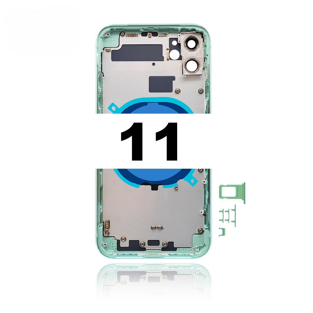 ชุดที่อยู่อาศัยด้านหลัง1ชิ้นสําหรับ ไอโฟน 11พร้อมฝาหลังแบตเตอรี่+ถาดซิม