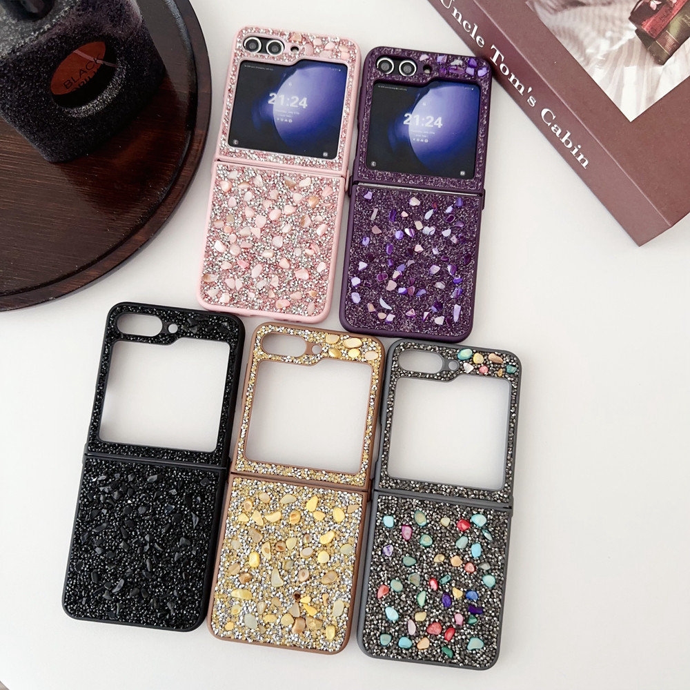 หรูหราปลอกสีม่วง ZFlip8 Flip7 Flip6 Flip5 Z ทนทานเงาสําหรับ Samsung Galaxy Z Flip 5 Z Flip 6 7FE Flip 7 Flip8 เคสโทรศัพท์ระดับพรีเมียม