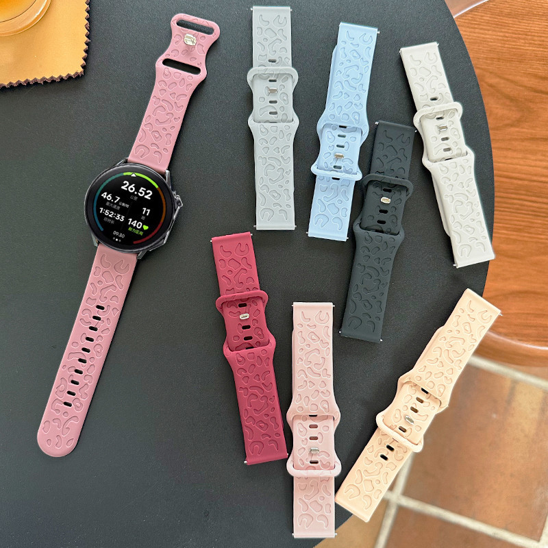 สายนาฬิกาข้อมือซิลิโคน ลายเสือดาว แบบเปลี่ยน สําหรับ Oppo Watch X 47 มม.