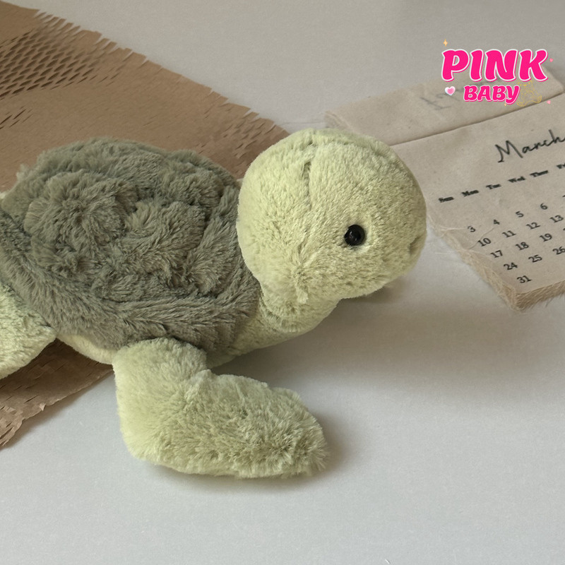 ตุ๊กตาเต่าน้อย ตุ๊กตายัดนุ่น สีเขียว ตุ๊กตาสัตว์ทะเล ตุ๊กตาของเล่นเด็ก ของขวัญวันเกิด