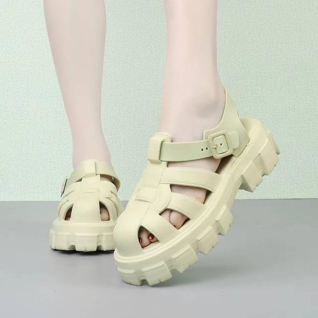 Nice 2 feet u ใหม่ล่าสุด 2458 รองเท้ารัดส้นสไตล์น้องแซง เสริมส้น 5 ซม รองเท้าสไตล์เกาหลี รองเ้ทารัดส้นผู้หญิง