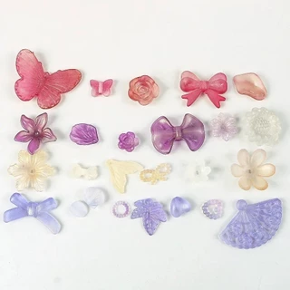 20g ผสมลูกปัดใบดอกไม ้ ผีเสื ้ อลูกปัดอะคริลิคสําหรับ DIY Handmade สร ้ อยข ้ อมือเครื ่ องประดับทําอุปกรณ ์ เสริม